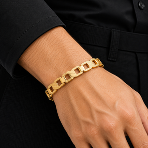 Structured Gold Link Bracelet | Modern Statement Jewellery