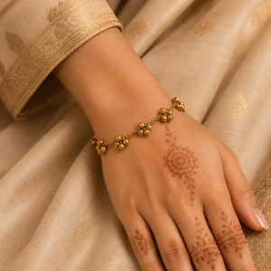 22K Gold Traditional Ghungri Dangle Bracelet
