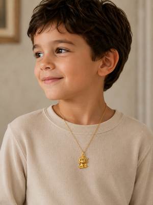 Cute Lion Gold Pendant