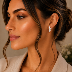 Diamond Duo Stud Earrings for Women