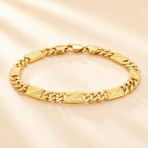 22KT Gold Textured Link Bracelet