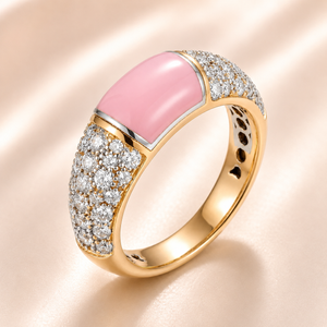 Pastel Pink Accent Diamond Ring for Women
