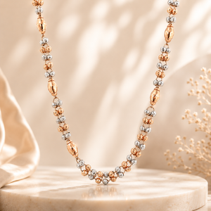 Two-Tone Daily Wear Gold Bead Chain | Stylish Bead Pattern