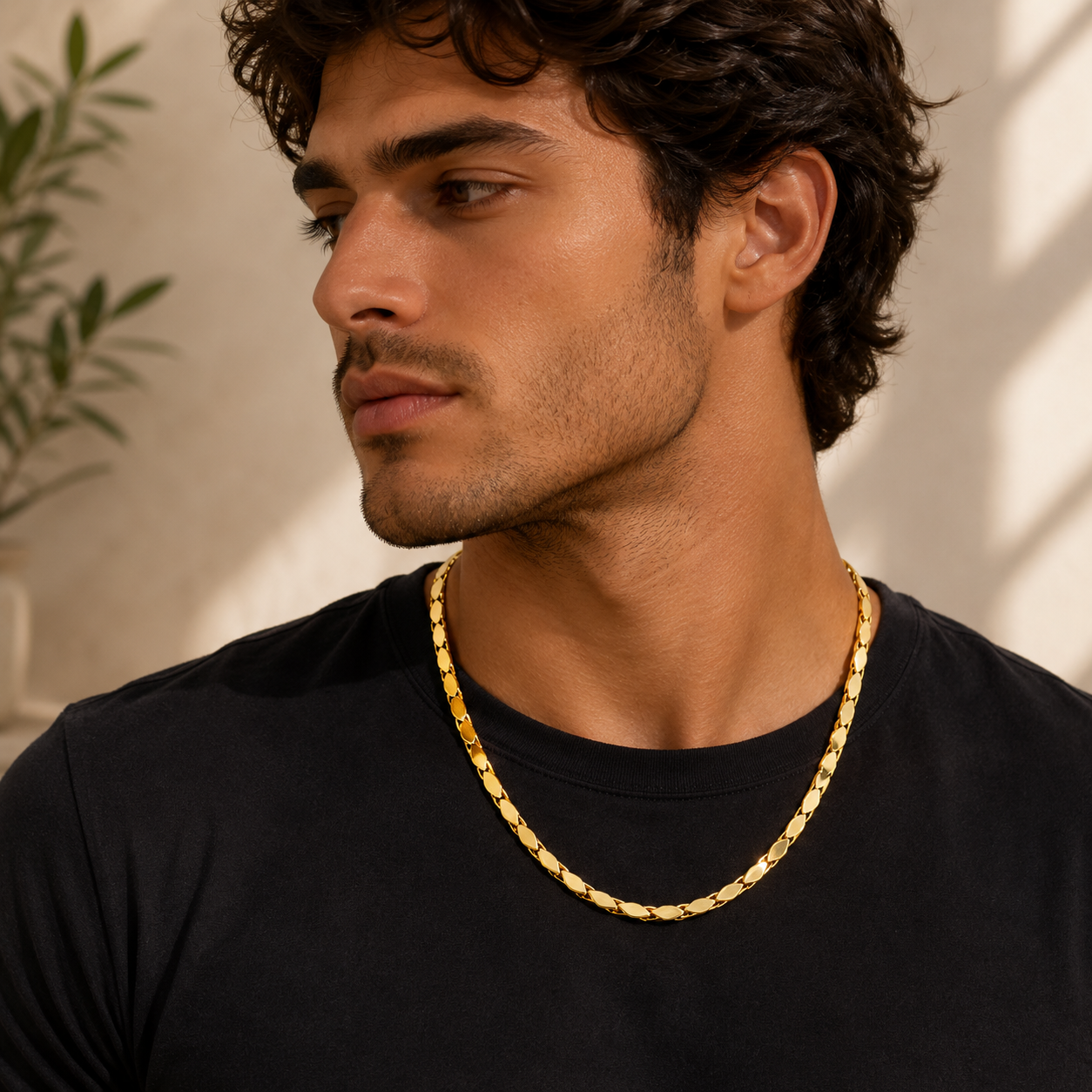 22K Gold Celeste Marquise Link Chain