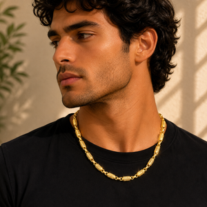 22K Gold Heritage Engraved Capsule Chain