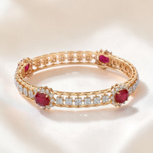 18KT Gold Regal Ruby Diamond Bangle