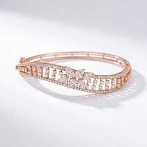 18KT Rose Gold Floral Bloom Diamond Bracelet