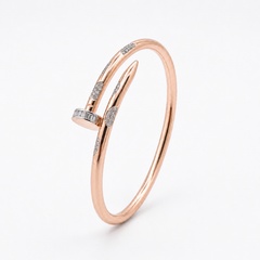 18KT Rose Gold Diamond Nail Bracelet