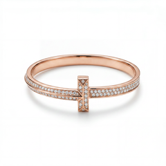 18KT Rose Gold Diamond T-Bar Bracelet