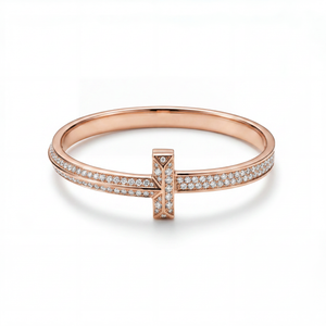 18KT Rose Gold Diamond T-Bar Bracelet