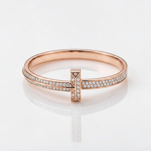 18KT Rose Gold Diamond T-Bar Bracelet
