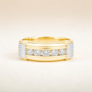 18KT Two-Tone Channel Set Diamond Men's Ring