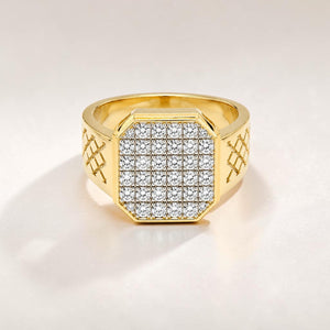 18KT Yellow Gold Imperial Shield Diamond Men's Ring
