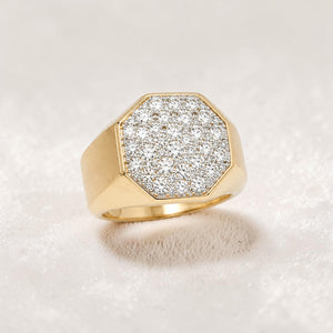 18KT Yellow Gold Imperial Octagon Diamond Signet Ring