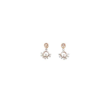 Diamond Halo Drop Earrings for Women