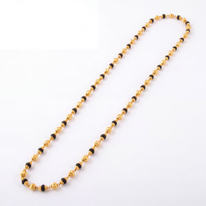 Royal 22K Gold Black Bead Chain