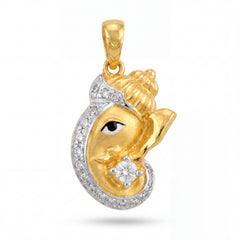 22KT Gold Diamond Ganesh Pendant
