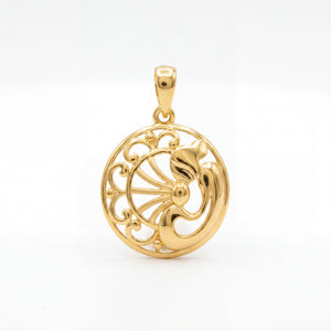 22KT Gold Peacock Design Pendant