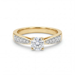 Gold ring with a diamond