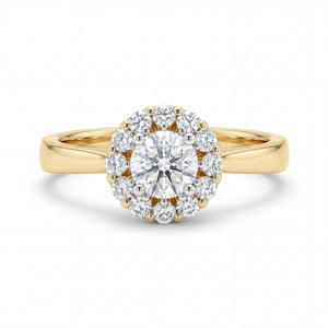 Gold ring with a diamond in the center