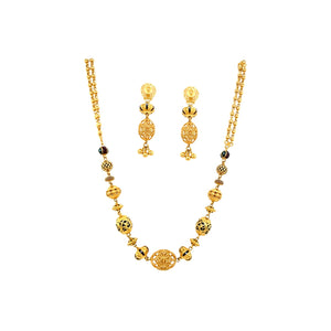 Antique Gold Filigree Beaded Necklace Set
