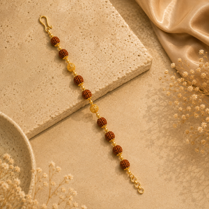 Rudraksha Heritage Gold Bracelet β premium, elegant, and suitable for a jewellery product listing.