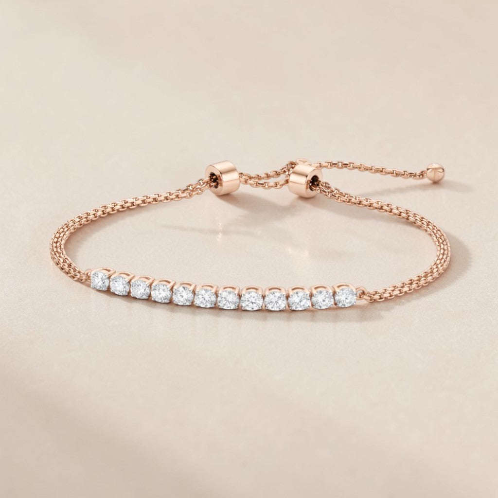 18KT Diamond Adjustable Bracelet for Women