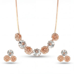 18KT Lightweight Floral Necklace Set for Women