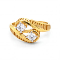 22KT Gold Designer Cutwork CZ Ring