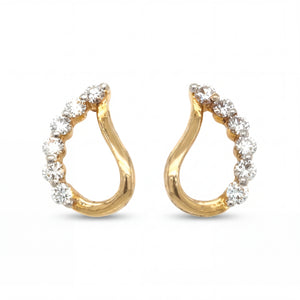 Diamond Hoop Earrings in Gold