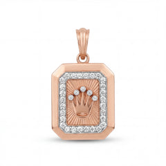 Diamond Crown Gold Pendant