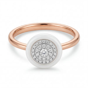 Round Diamond Halo Gold Ring