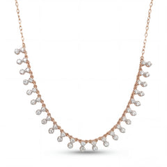 Delicate Diamond Drop Chain Necklace in Gold
