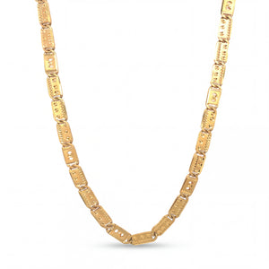 22KT Pure Gold Chain | Cut-Out Rectangle Style