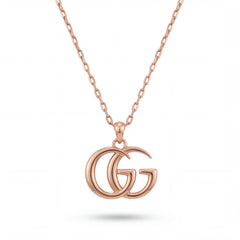 18KT Designer Rose Gold Necklace | Interlocking Motif