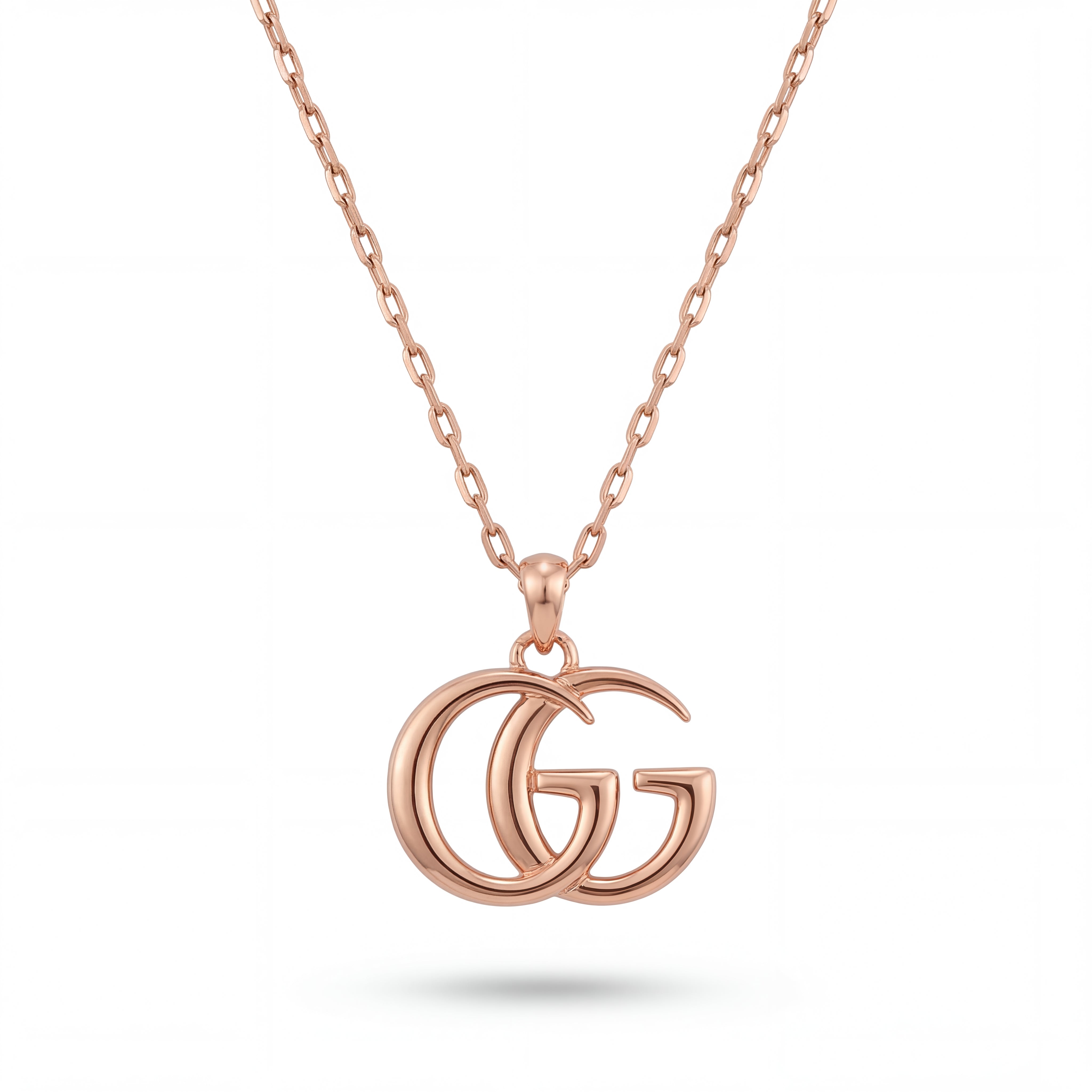 18KT Designer Rose Gold Necklace | Interlocking Motif