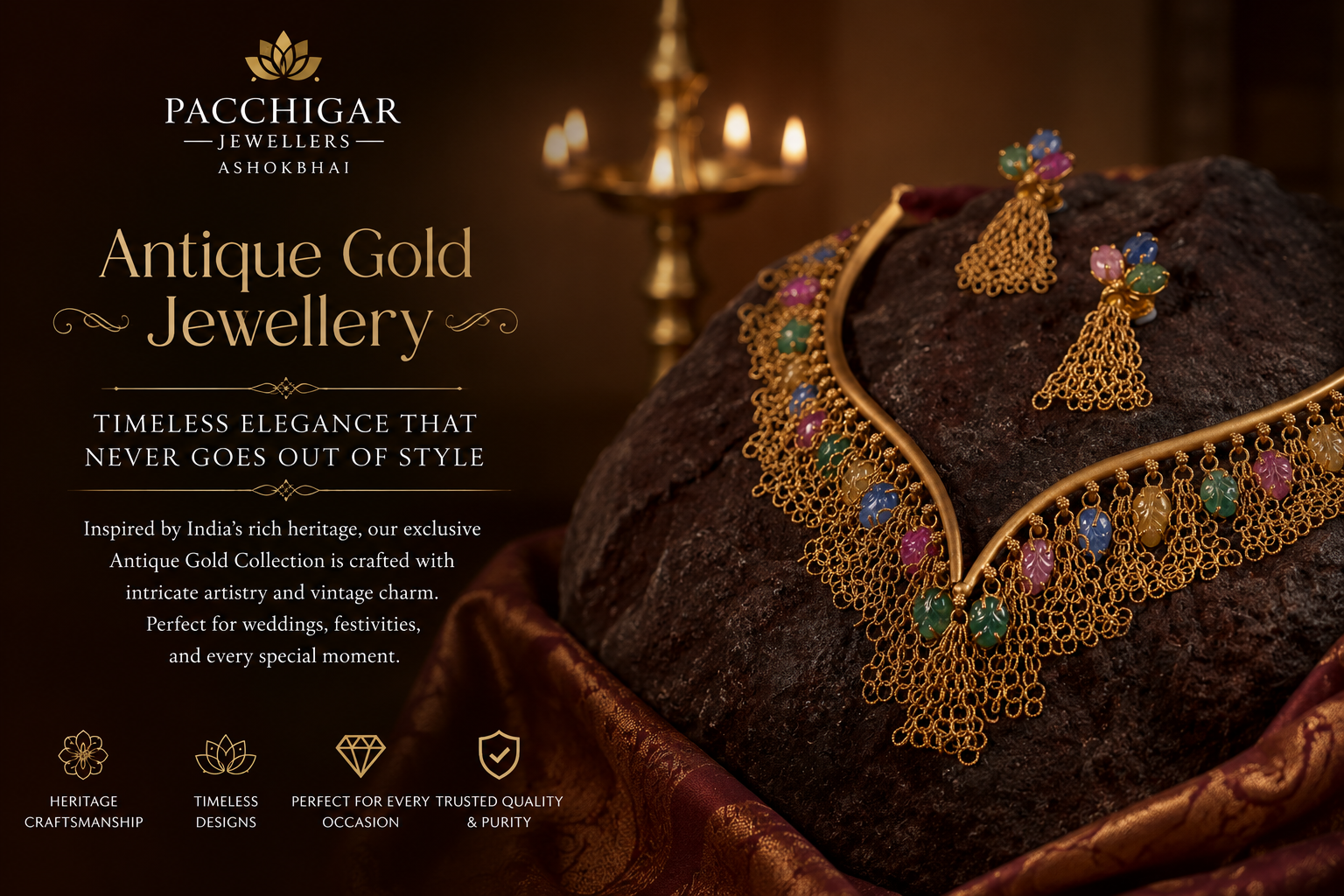 Antique Gold Jewellery Collection | Traditional & Heritage Designs | Pachchigar Jewellers