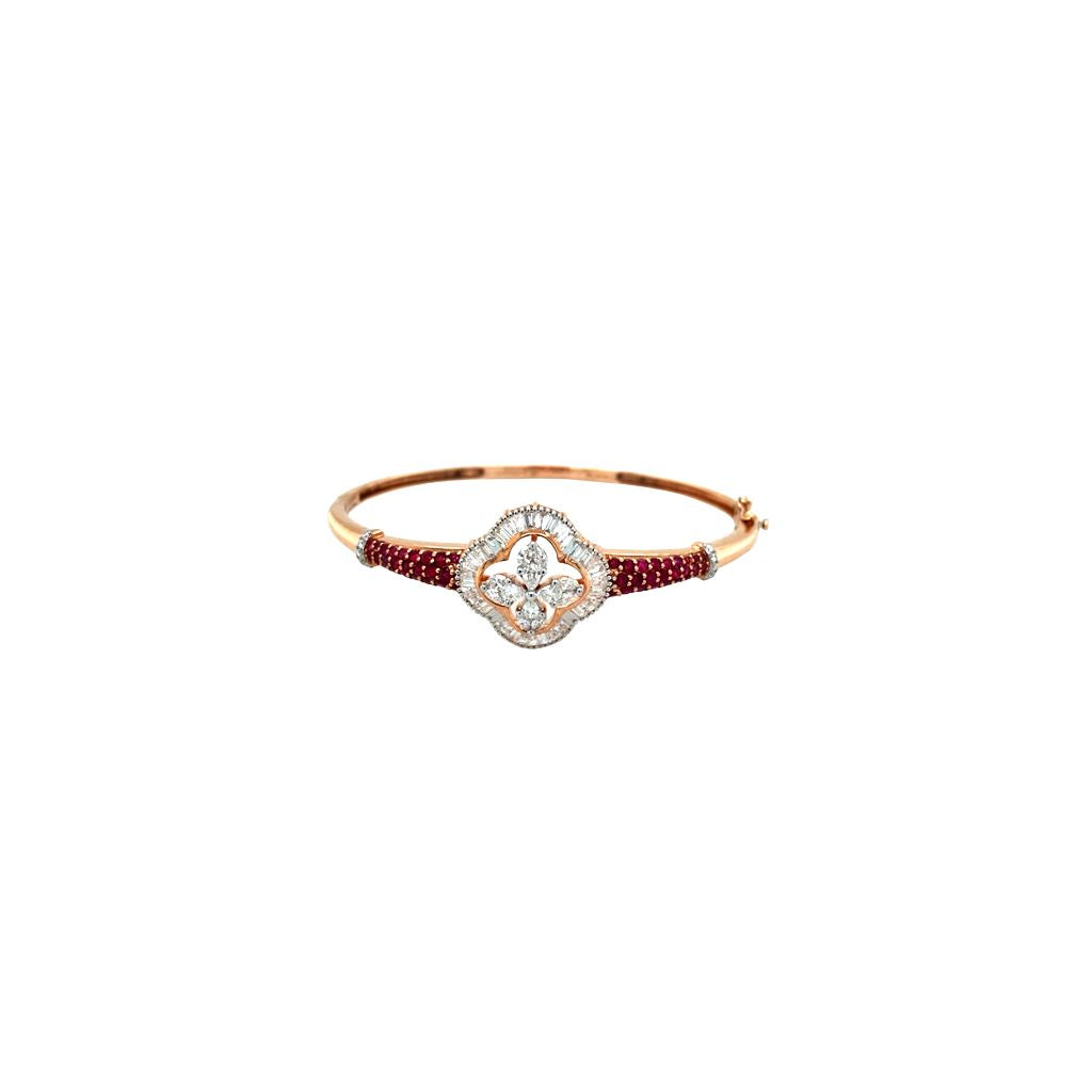 Floral Diamond Bracelet in Rose Gold