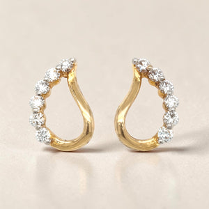 Diamond Hoop Earrings in Gold