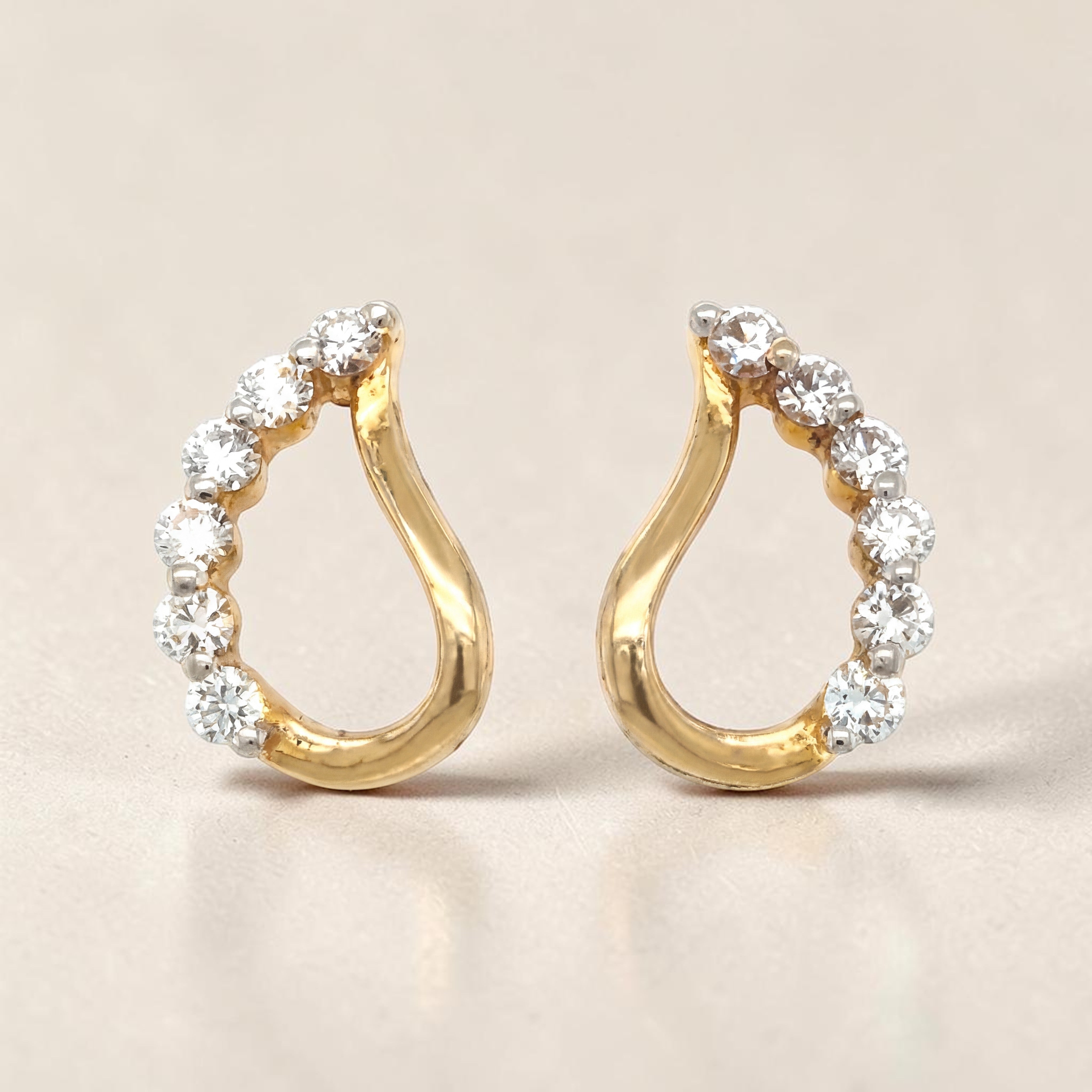 Diamond Hoop Earrings in Gold