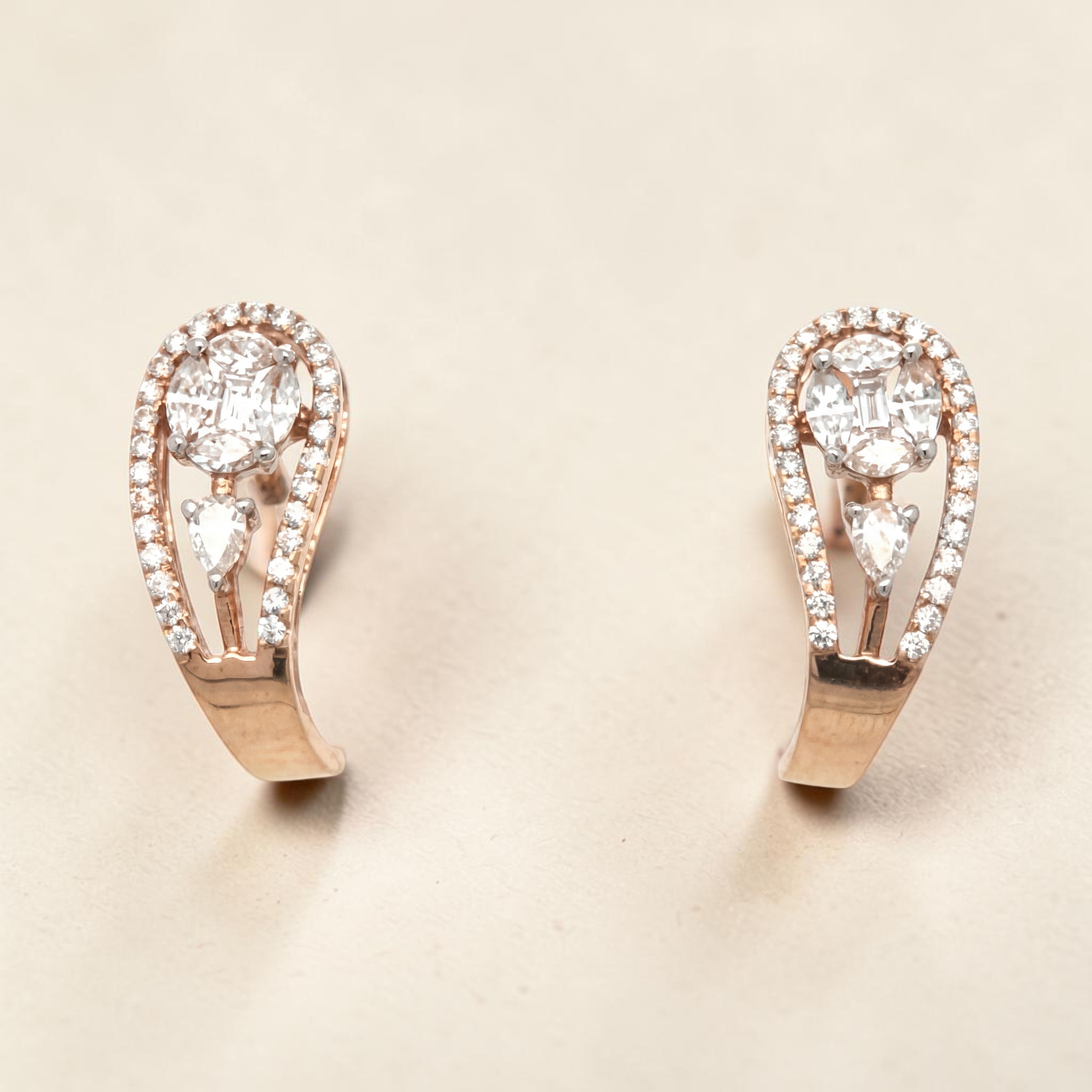 Diamond Curve Design Earrings for Women
