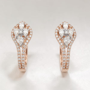 Diamond Tapered Stud Earrings for Women