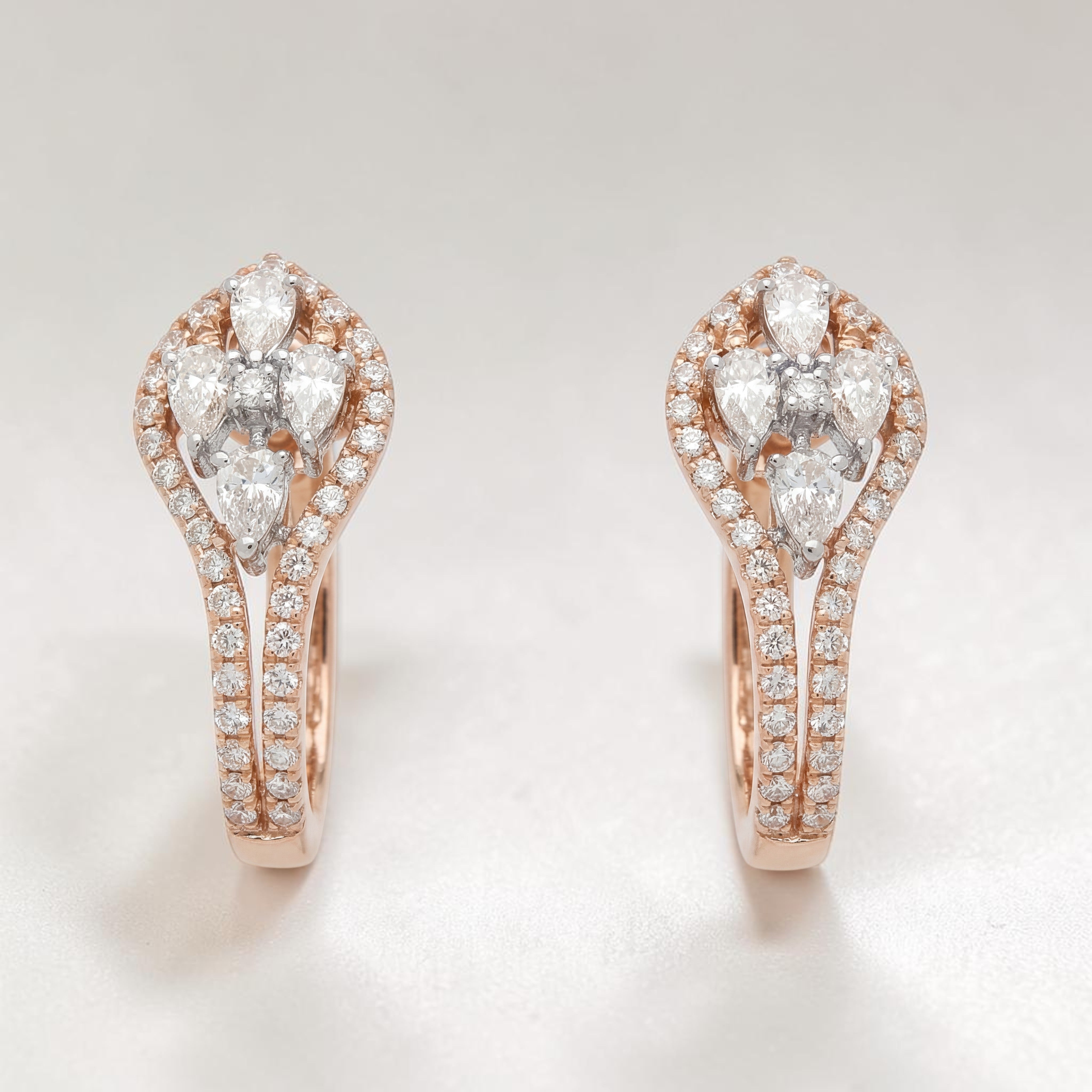 Diamond Tapered Stud Earrings for Women