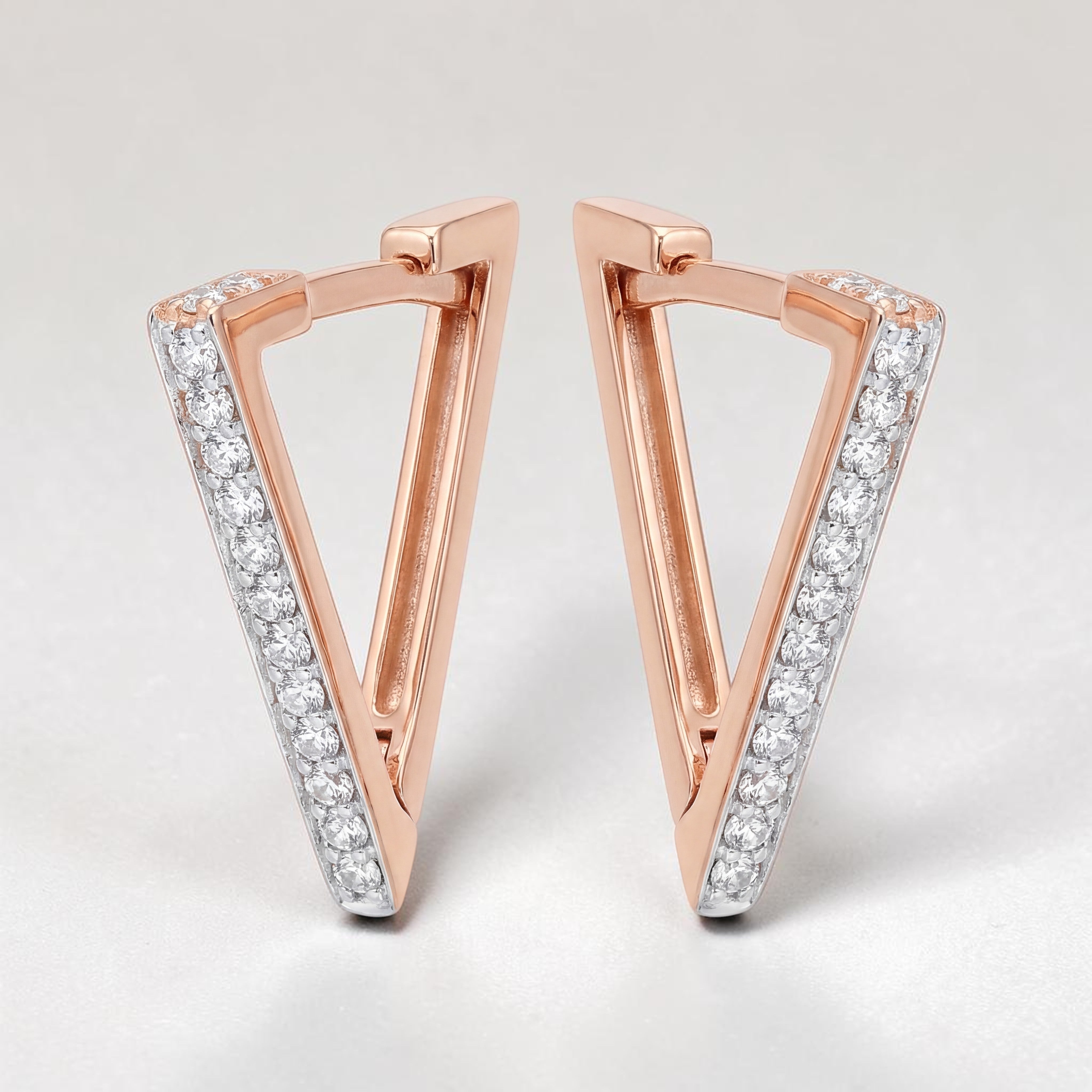 18KT Gold Triangle Earrings