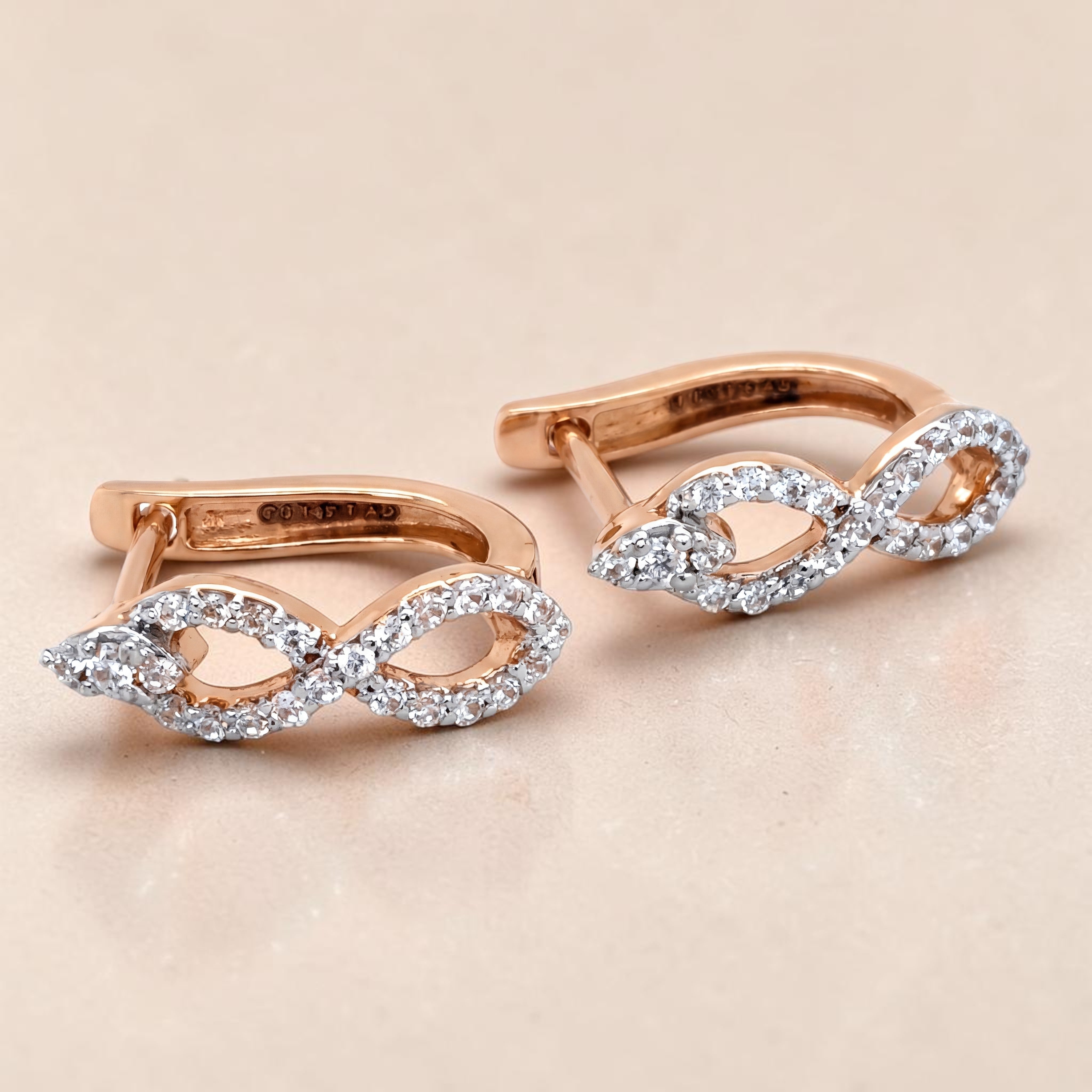 18KT Gold Infinity Diamond Earrings
