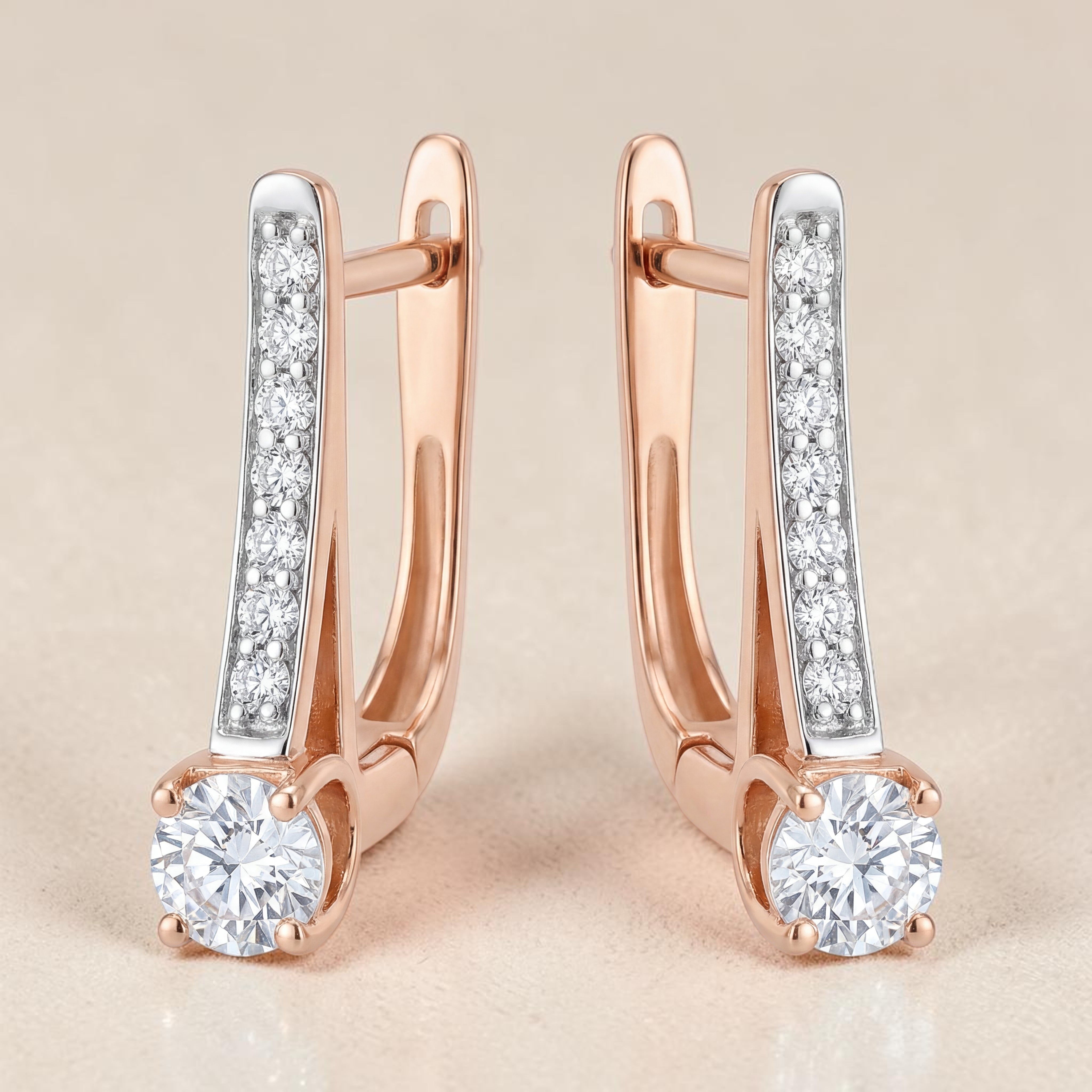 18KT Gold Stone Accent Drop Earrings