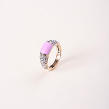 Pastel Pink Accent Diamond Ring for Women