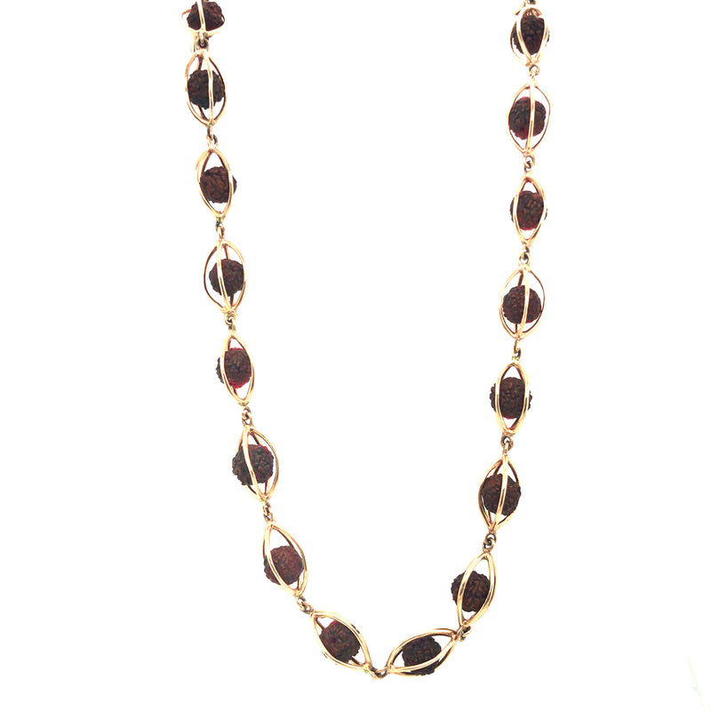 Designer 18KT Gold Rudraksha Mala Necklace