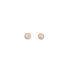 Diamond Cluster Stud Earrings in Gold