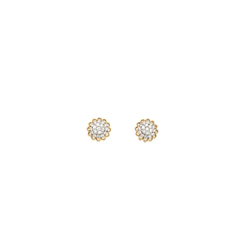 Diamond Cluster Stud Earrings in Gold